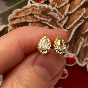 Pandora teardrop gold color earrings